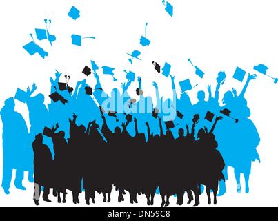 Graduation silhouette Stock Vector
