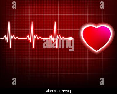 Heart beating monitor. EPS 10 Stock Vector