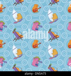 Seamless, cartoon toy animals Stock Vector