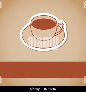 warm cup of coffee on brown background Stock Vector