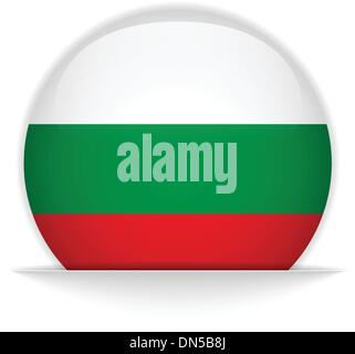 Bulgaria Flag Glossy Button Stock Vector
