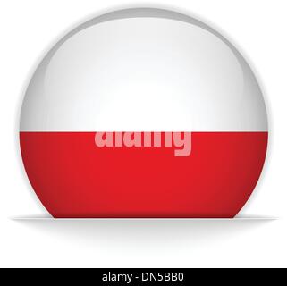 Poland Flag Glossy Button Stock Vector