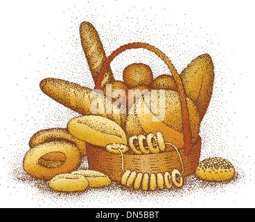Bread, bakery products, pastry and confectionery icon set. Isolated ...
