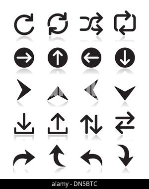 Arrow vector icon sets isolated on white Stock Vector