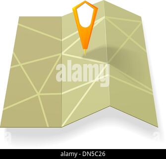 Street Map with yellow pointer Stock Vector