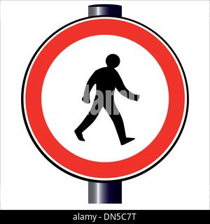 Walking man traffic sign Stock Vector