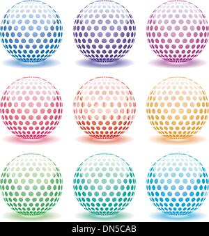 set of 3d shiny globes Stock Vector