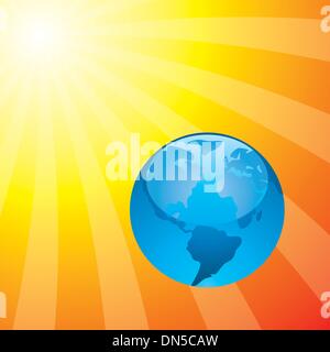 Vector Earth with rising Sun Stock Vector Image & Art - Alamy