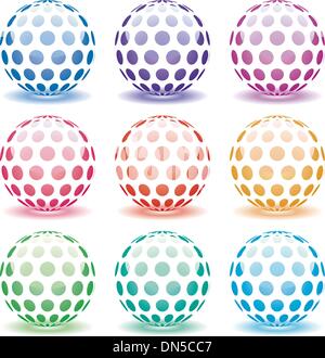 set of 3d shiny globes Stock Vector