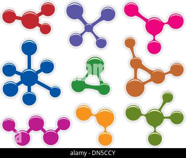 abstract molecule icons Stock Vector
