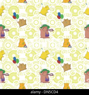 Seamless, cartoon toy animals Stock Vector