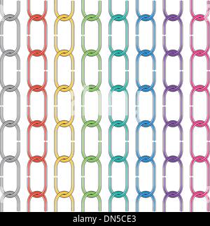 set of colorful metal chains Stock Vector