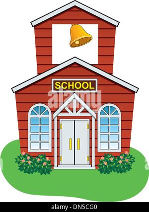 vector country school house Stock Vector