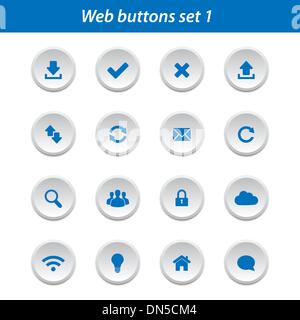 Web buttons set 1 Stock Vector