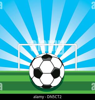 vector soccer ball on the field Stock Vector