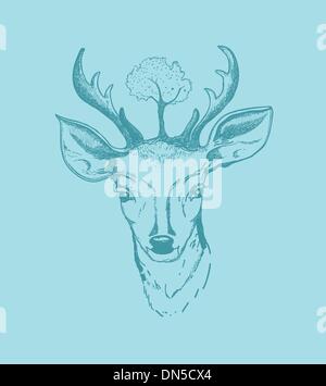 Deer illustration Stock Vector