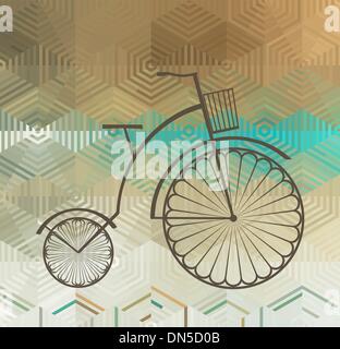 Retro Bicycle on a Color Background Stock Vector