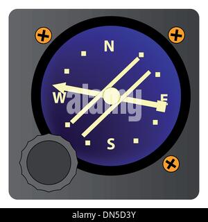 Magnetic Flight Compass Stock Vector