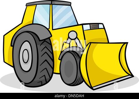 bulldozer character cartoon illustration Stock Vector