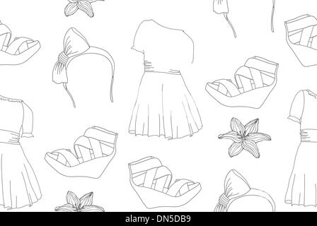 Premium Vector  Cute seamless background of female clothing. hand-drawn  illustration