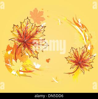 Background with maple leafs. Autumn leafs background. Stock Vector
