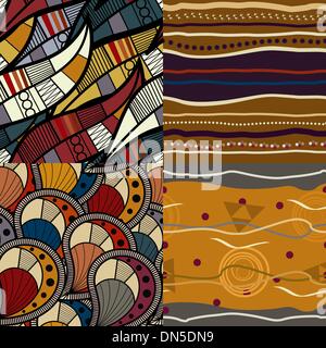 Set of African seamless patterns Stock Vector