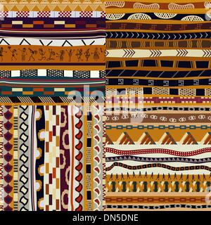 Set of African seamless patterns Stock Vector