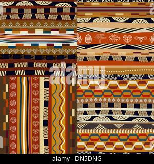 Set of seamless traditional ethnic patterns Stock Vector