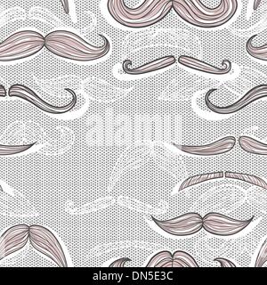 Trendy mustache seamless pattern Stock Vector