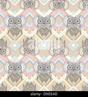 Cute owl seamless pattern Stock Vector Image & Art - Alamy