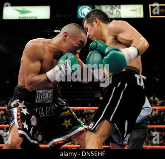 Sep 16, 2006; Las Vegas, NV, USA; MARCO ANTONIO BARERRA takes charge of the WBC Super Featherweight rematch bout between Marco Antonio Barerra and ROCKY JUAREZ. Barerra won by decision in what many considered a very close and tactical fight. Mandatory Credit: Photo by Rob DeLorenzo/ZUMA Press. (©) Copyright 2006 by Rob DeLorenzo Stock Photo