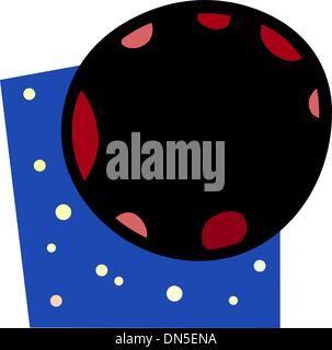 funny mars planet cartoon illustration Stock Vector