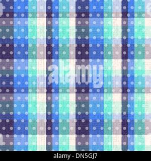 seamless plaid polka dots texture Stock Vector