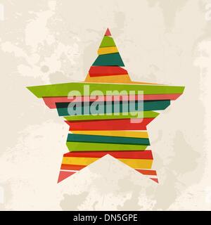 Vintage multicolor star Stock Vector