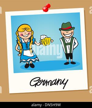 Germany travel people in instant photo frame Stock Vector