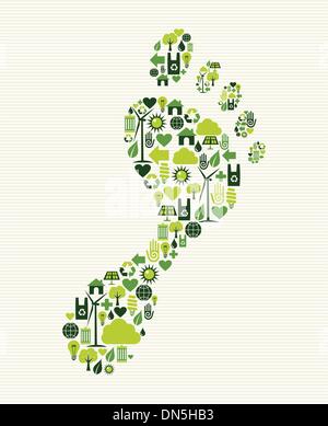 Green icons foot design Stock Vector