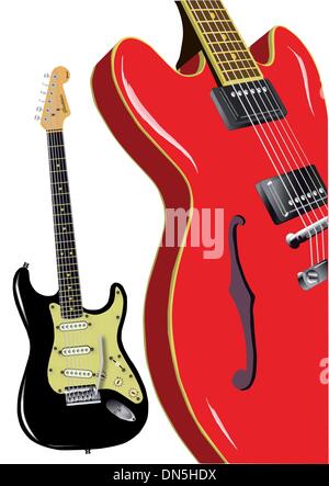 Rock and Roll Guitars. Stock Vector