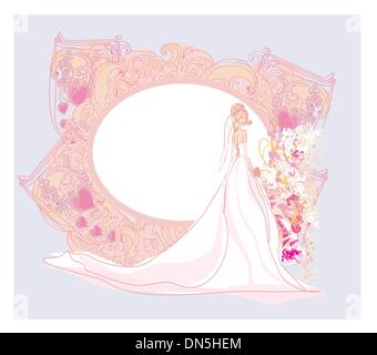 Beautiful bride card Stock Vector