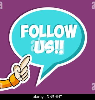 Follow us bubble Stock Vector