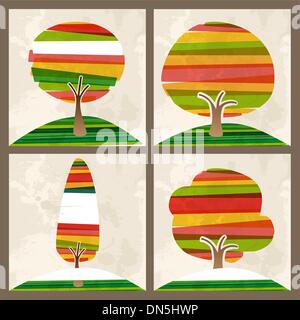 Multicolor tree set Stock Vector