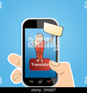 Smart phone translate concept Stock Vector
