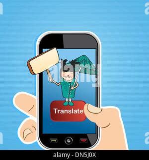 Smart phone translate concept Stock Vector