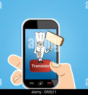 Online translation app concept Stock Vector