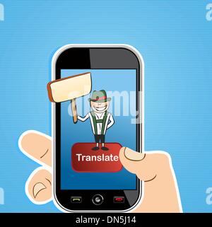 Smart phone translate concept Stock Vector