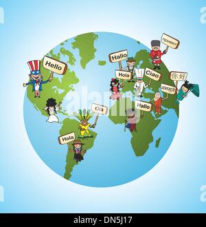 Global languages translate concept Stock Vector