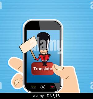 Smart phone translate concept Stock Vector