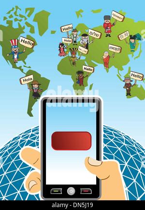 Global translation app concept Stock Vector