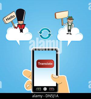 Cloud computing translate concept Stock Vector