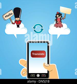 Cloud computing translate concept Stock Vector