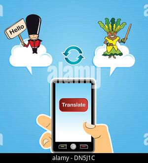 Cloud computing translation concept Stock Vector